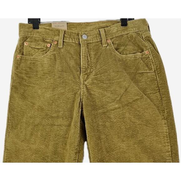 Levi's ~Woman Size 30×30~ Brown/Green Mid Rise Boyfriend Jeans CORDUROY NWT. - Picture 6 of 16